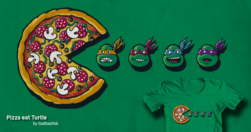 Score Pizza Eat Turtle by badbasilisk on Threadless